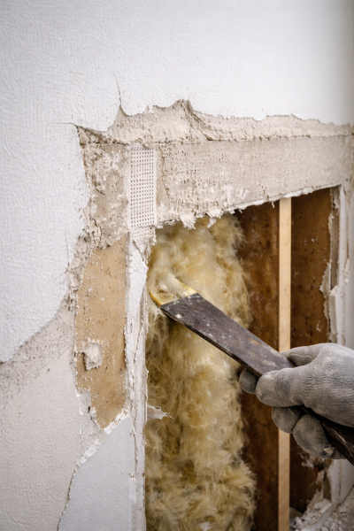 Où peut-on trouver de l'amiante dans les cloisons et finitions murales d'une maison ancienne ?